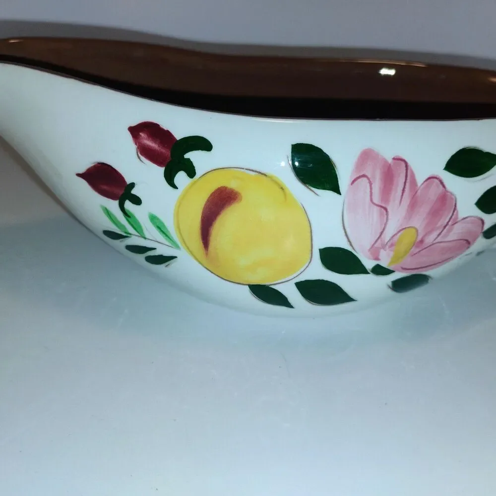 Stangl Pottery Apple Delight Gravy Boat with Attached Underplate – Hand Painted